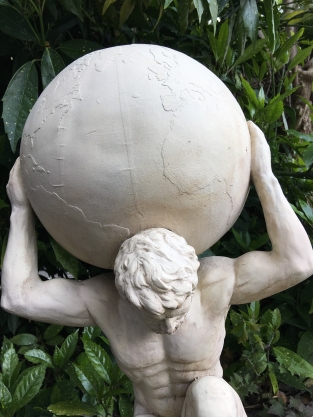 Statue von Atlas - 70 cm - Vintage-Look - Polystone
